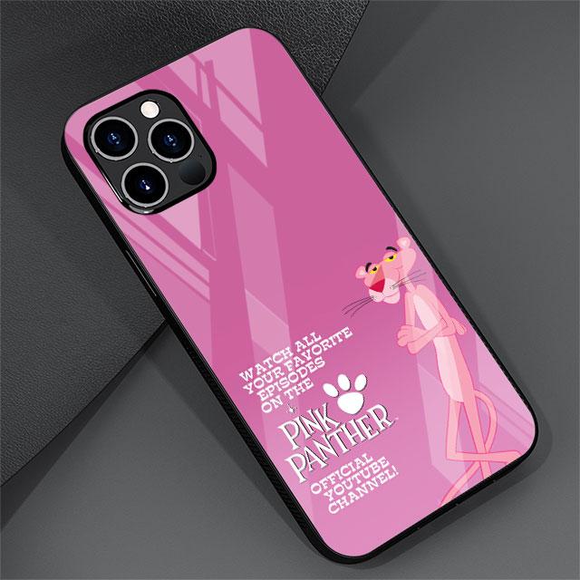 

Милый забавный чехол из закаленного стекла с розовой пантерой для Apple iPhone 11 13 Pro Max SE 7 8 + 12 Mini 14 Plus X XS XR 6 6S, чехол для телефона Sac iPhone 6 6S Plus