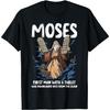 Damen Lustiges Moses T-Shirt Christlicher Humor Bibel Evangelium Datenwolken-Druck Unisex Baumwolle Sommeroberteil Kühl Atmungsaktiv Lässiges Hemd