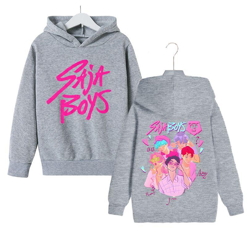 KPop Witch Hunter's Stylish Loose Hoodies for Boys and Girls, Autumn and Winter Children's Fleece Hoodies