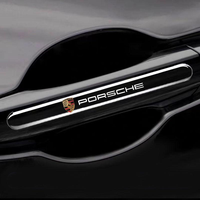 4Pcs Car Door Handle Protector Sticker Auto Styling For Porsche Boxster Cayenne Panamera Macan Cayman 911 918 996 917 991