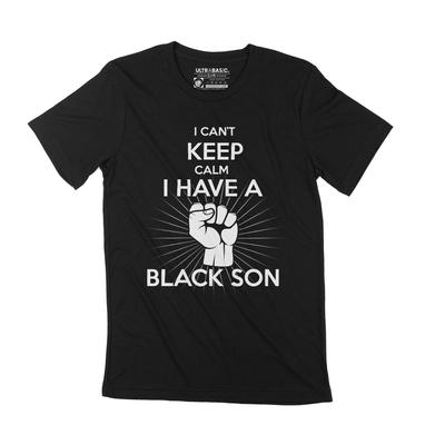 Herren T-Shirt Ich kann nicht ruhig bleiben Ich habe einen schwarzen Sohn BLM T-Shirt