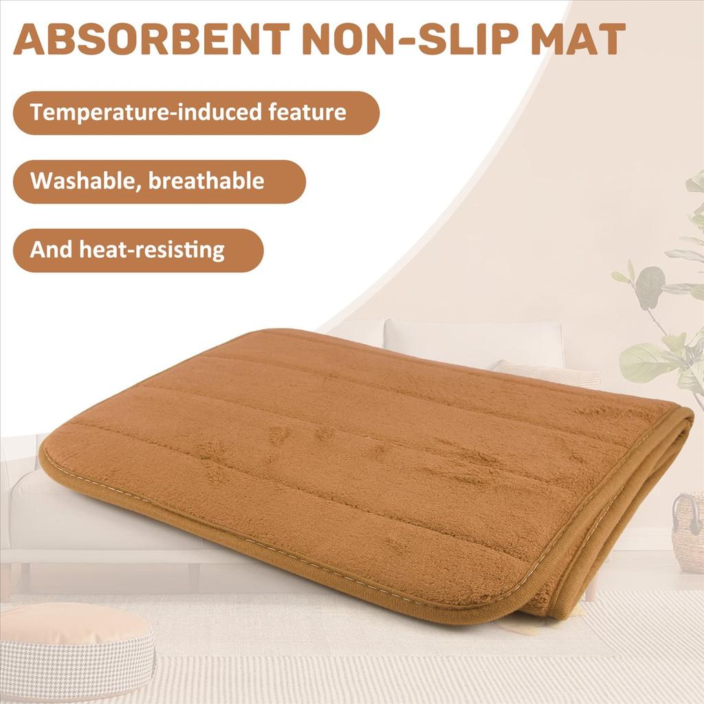 BHBL 120x40cm Absorbent Nonslip Memory Foam Kitchen Bedroom Door Floor Mat Rug Carpet Khaki