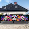 1Pcs Day of The Dead Sugar Skull Banner Floral Pattern Dia De Los Muertos Outdoor Patio Halloween Party Wall Decor