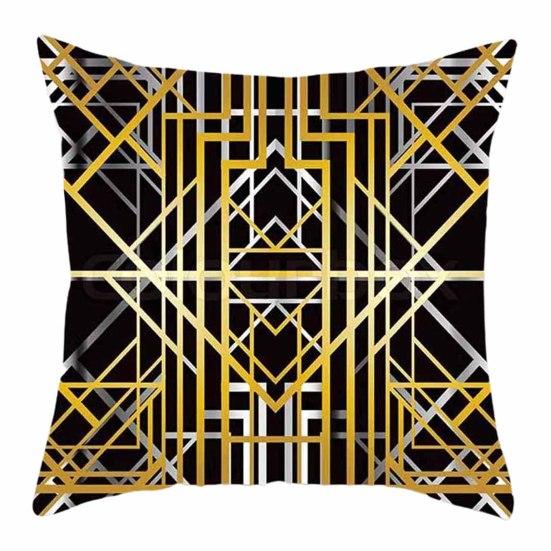 Charming Cushion Cover Wrinkle Free Dustproof Polyester Geometric Printed Cushion Throw Cover Furniture Accessories