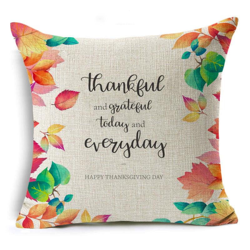 New Thanksgiving Pumpkin Linen Pillow Cover Festive Home Decoration Pillow Cushion Cover