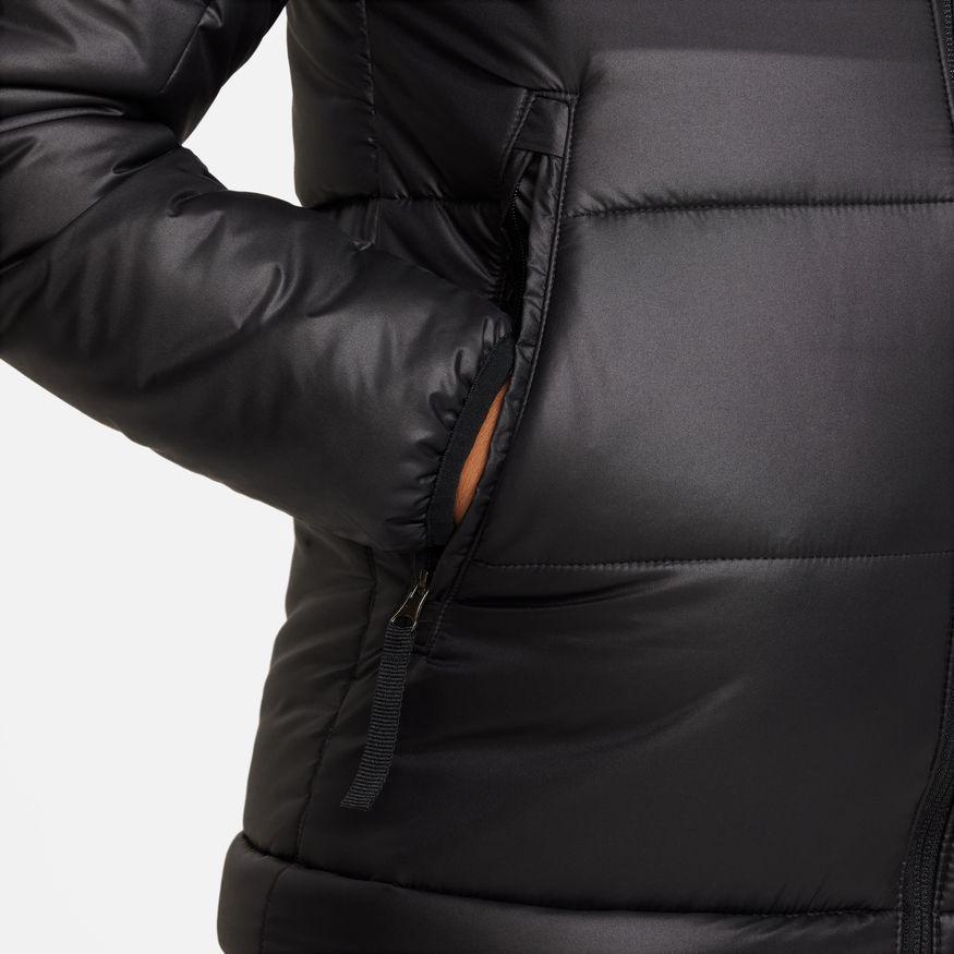 Nike Logo Jednobarevná bavlněná bunda s kapucí na zip Dětské bundy Černá DJ6363-010