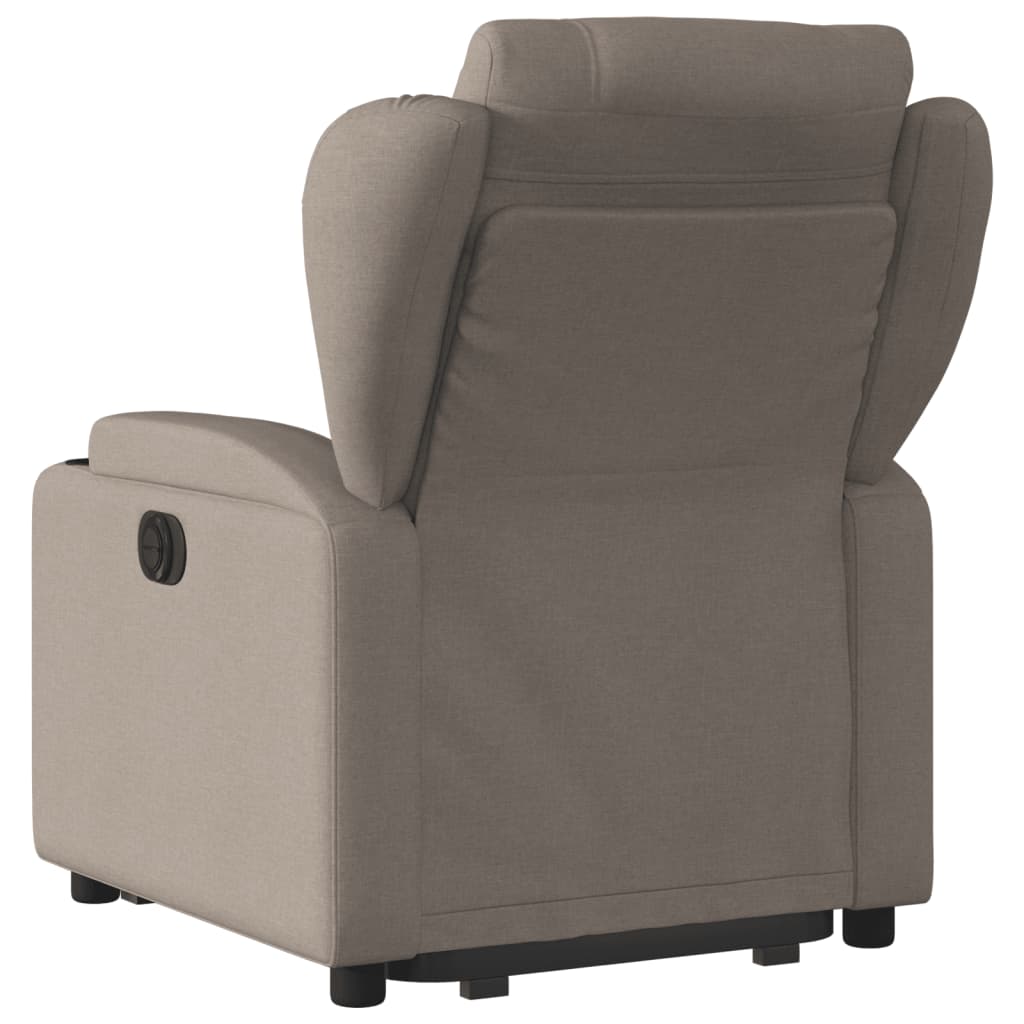 Electric Recliner Chair with Rising Function Taupe Fabric