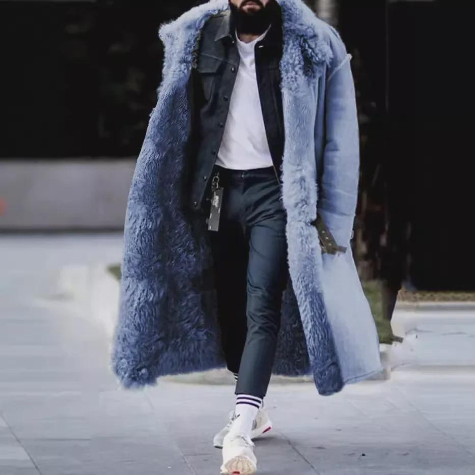 Men's Thick Winter Suede Long Coat