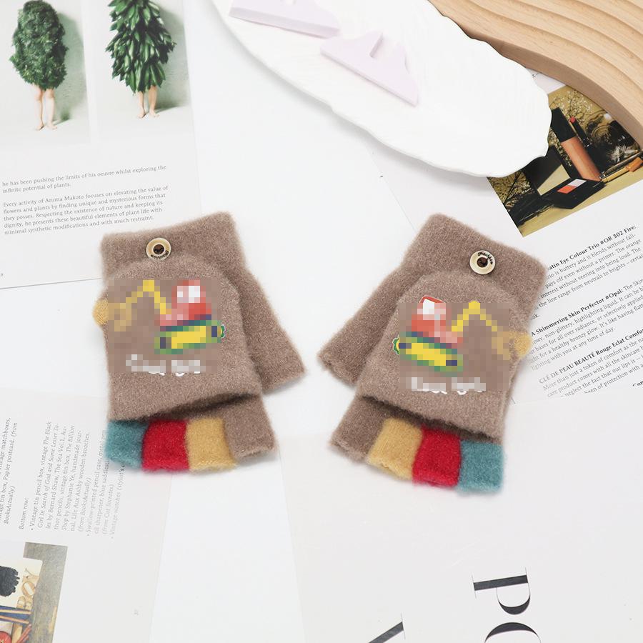 Kids' Winter Fingerless Flip-Top Writing Gloves – Warm Half-Finger Gloves for Boys & Girls