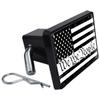 Tampa de Engate de Reboque de Plástico com Design de Bandeira dos EUA Preto e Branco - Ajuste Universal