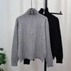 Twist Half-zipper Knitted Sweater Top Autumn and Winter New Loose and Thin Soft Waxy Sweater Pullover Woman