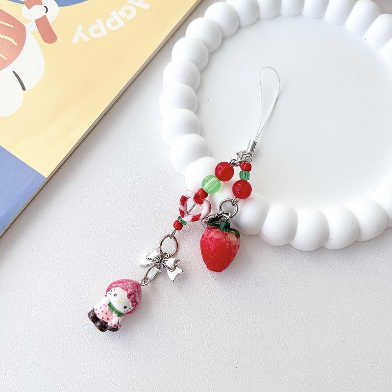 Japanese Korean Cute Apple Lanyard Pendant for USB Drives, AirPods, Earphones, and Bags