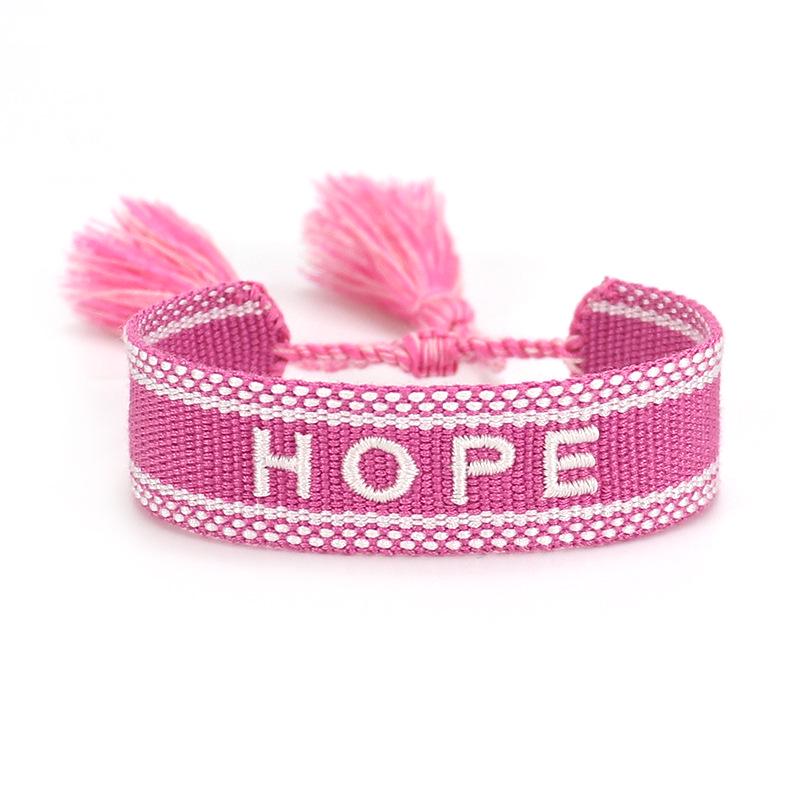 Handmade European Style Embroidered Love Bracelet with Tassels for Girls