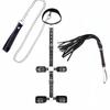 Adjustable Neck To Wrist Ankle BDSM Bondage Kit with Collar Handcuffs Chain Leash Straps for Couples Role Play Sex Toys