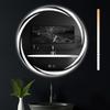 Bathroom Mirror - NETTLIFE - Round Wall Mirror Ø50 Cm - Touch LED - IP44 - White Metal