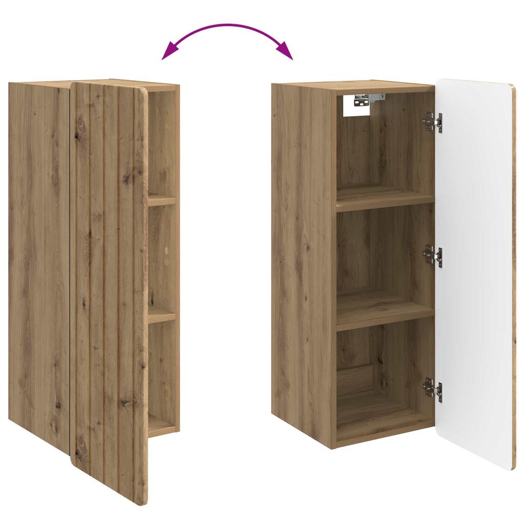 Wall Mounted Cabinet Artisan Oak 33 x 34.5 x 94 cm Engineered Wood
