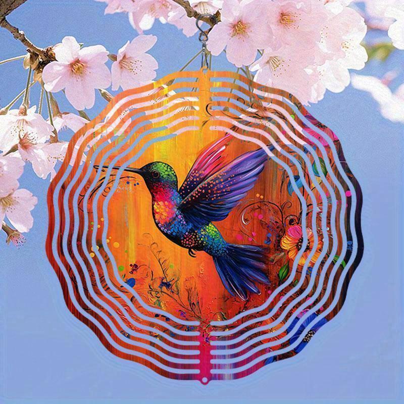 10 Zoll Hängender Windspinner mit 360-Grad-Haken für Balkon-Gartendekor Frühling Sommer Außendekoration