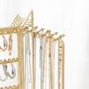 Premium-Jewelry Organizer Stand Rotating Jewelry Display With Metal Frame, With Bottom Tray, Jewelry Tower Organizer