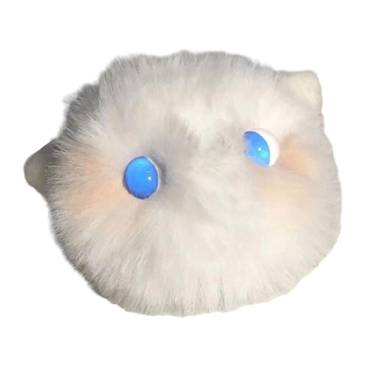 Schoolbag Keychain Ornament Bag Charm Furry Ball Toy Cute Blush Cat Ball Doll