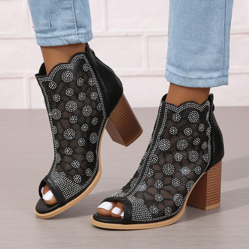 Fashion Women High Heeled Sandals Ladies Shoes Fashion Peep Toe Sandals 2025 New Summer Rome Shoes Large Size 35-43 Zapatos De Mujer