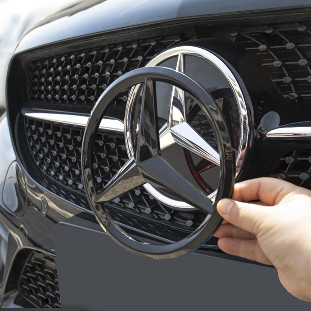 Car Front Grille Badge Cover Emblem Stickers Decoration Accessories For Mercedes Benz W204 W205 W210 W211 W212 A C E GLA GLC GLE
