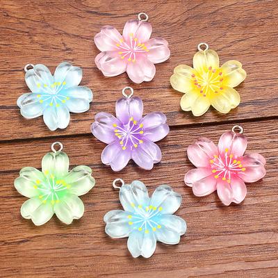 10Pcs 25X29mm DIY Resin Accessories Five-petal Flower Jewelry Accessories