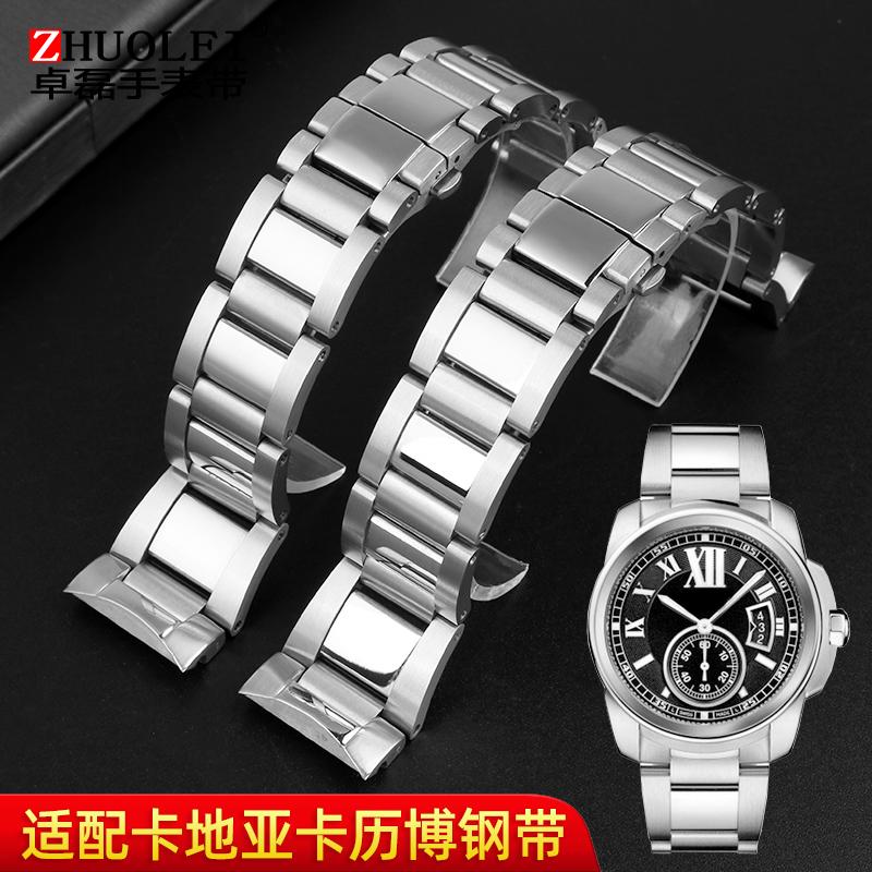 För Cartier Calibre W7100037/W7100041/W7100015 Metallarmband Herr Högkvalitativt Rostfritt Stål 23mm Armband Klockarmband