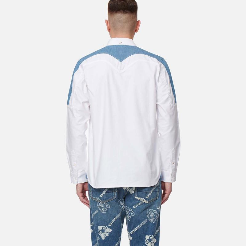 Evisu Solid Color Long Sleeve Shirt Men Shirts 2ESHTM3SL249XXCT