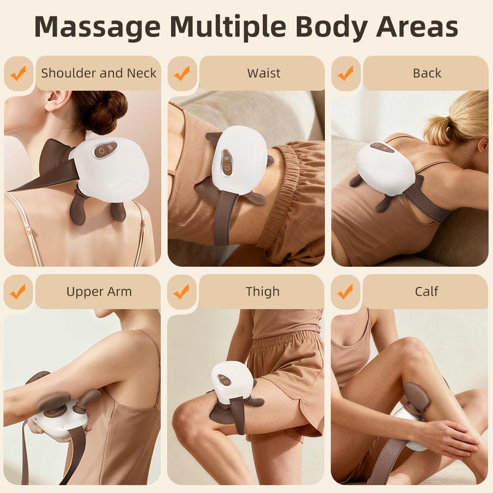 Electric Bionic Neck Shoulder Massager with 3 Level Mode Heated Kneading Muscle Relaxation Back Massage Pillow Full Body Use