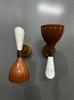 Handmade Brass Double Cone Sconce: Modern Chocolate & White Wall Light