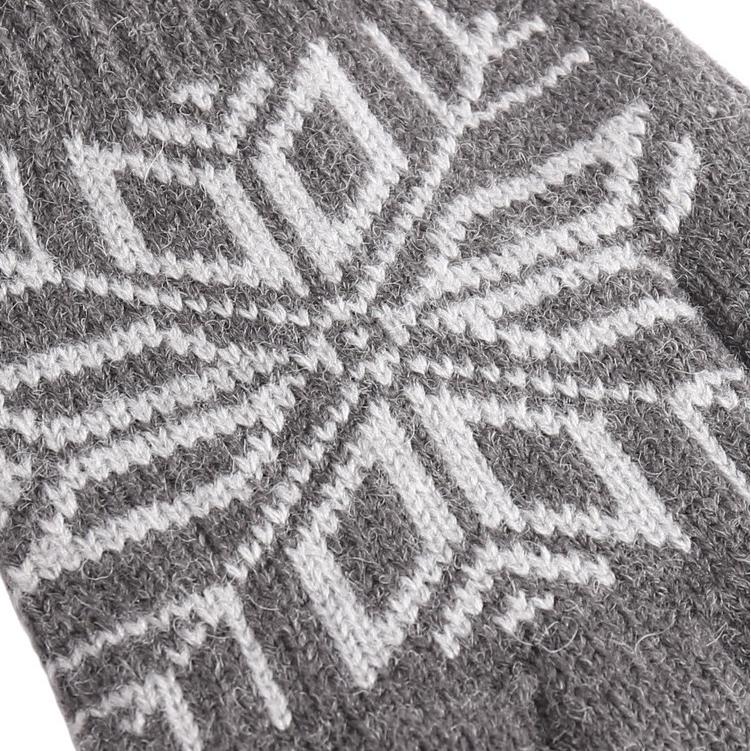 Dzianinowe rękawiczki dwuwarstwowe dla mężczyzn jesienno-zimowe ciepłe i odporne na zimno żakardowe rękawiczki do ekranów dotykowych z grubym aksamitem rękawiczki do ekranów dotykowych