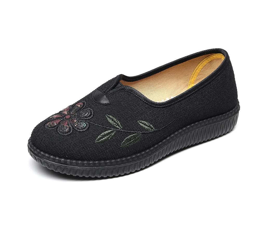  Chinese Flower Embroidered Women Comfort Canvas Ballet Flats Girl Vintage Old Beijing Shoes for Ladies Woman Costume