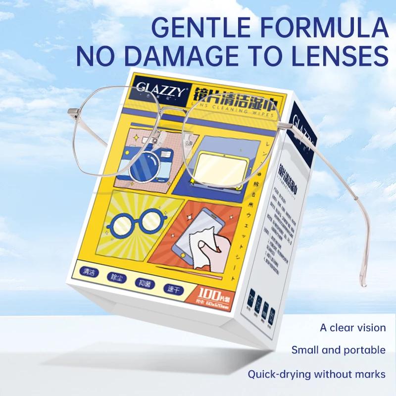 10-100pcs 100-Count Disposable Glasses Cleaning Wipes, for Glasses, Screens, and Lenses
