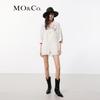 MO&Co. Ripped White Denim Short Overalls