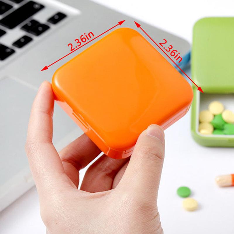 Push Open Pill Organizer Medication 2 Compartment Box Portable Travel Case