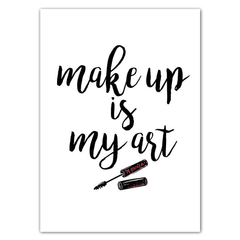 Nail Beauty Makeup Wall Decor Canvas Painting Eyebrow Canvas Art Poster Fashion Salon Quote Picture Girl Bedroom Prints HD2779