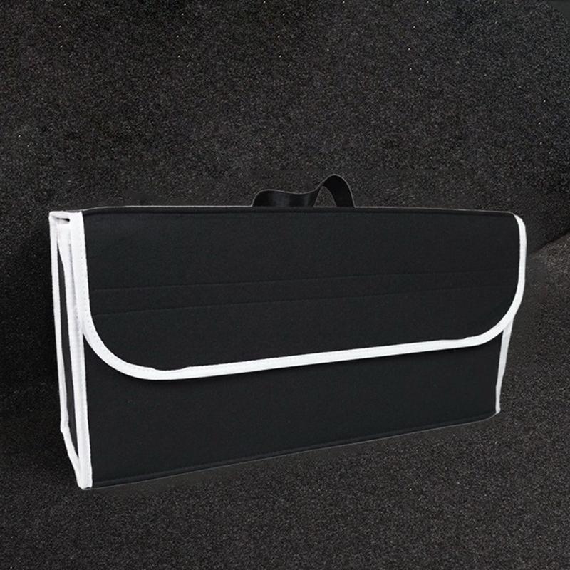 Foldable Premium Dark Gray Felt Storage Box Large Organizer Car Trunk Boot Auto Parts Anti Slip Home Office Durable Tool Box