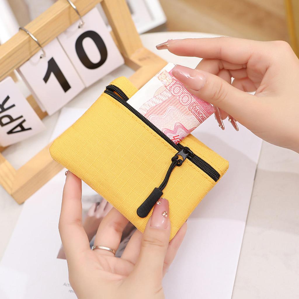 Credit Card Holder Kids Mini Cute Purse Oxford Cloth Coin Purse Women Zipper Coin Pouch Key Earphone Data Cable Card Bag