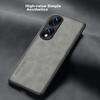 Honor 90 Pro Phone Case, Honor 90 Pro with Full Lens Protection, Silicone Soft Edge, Shockproof, Ultra-Thin, Simple And Leather Texture Case, Gray