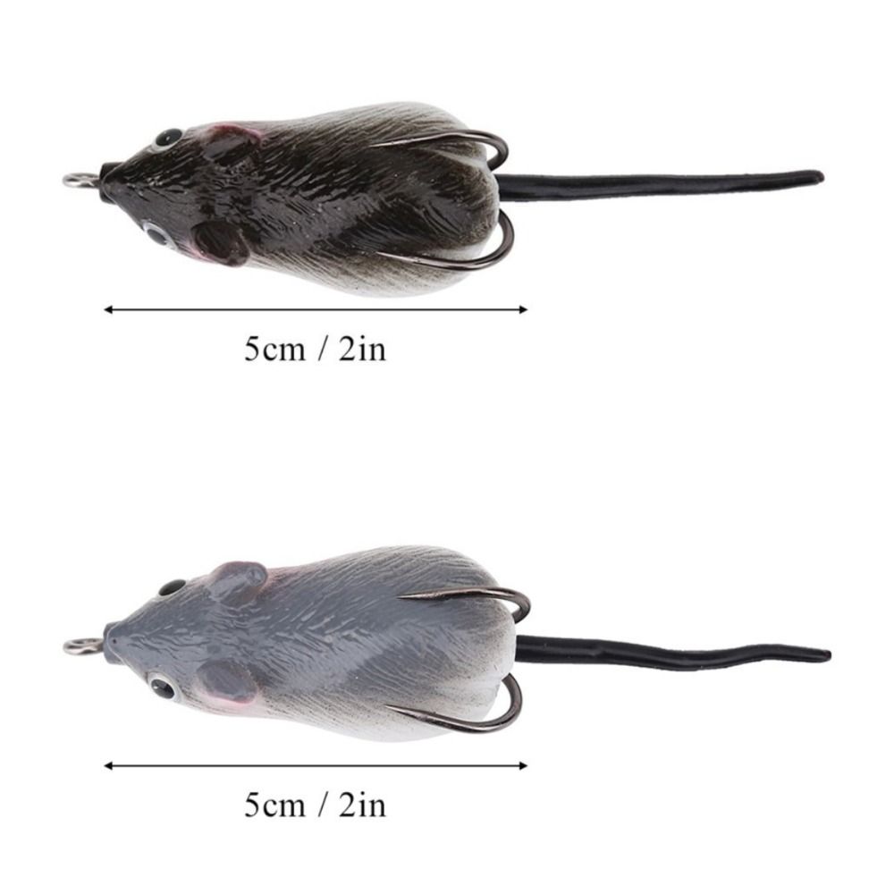 Iscas de Pesca Macias Duráveis com Ganchos Duplos Ratos Macios Cauda Rotativa Isca de Pesca Isca Artificial Água Doce