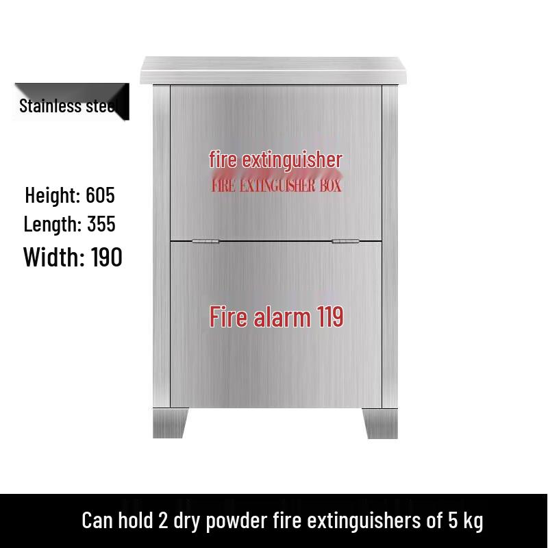 Floor-Standing Stainless Steel Fire Extinguisher Box (Empty, for 5kg Extinguishers) 5kg