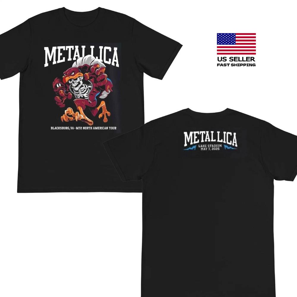 Metallica M72 Lane Stadium VA 2025 Tour T-Shirt Virginia Tech May 7th Fastship Unisex T-Shirt M