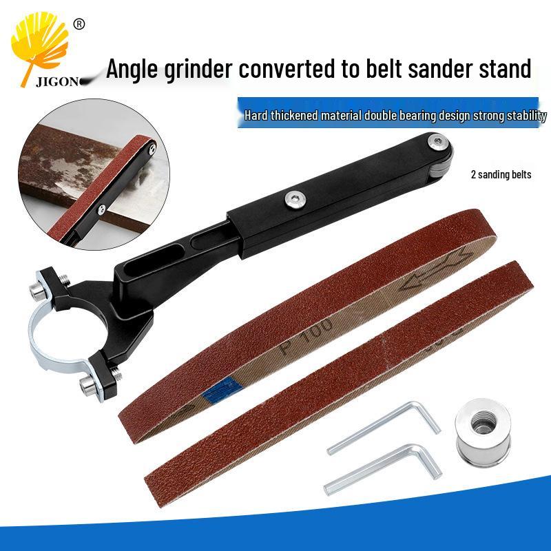 Multi-Purpose Belt Sander Bracket for Angle Grinders - Rust Removal, Polishing, and Woodworking Conversion Tool