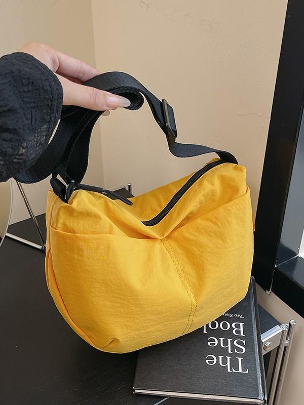 Nylon Casual Crossbody Bag For Women With Zipper Closure And Internal Pocket