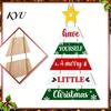 Holiday Home Decor Ornaments Rustic Wooden Hanging Pendant for Christmas Door, Decorative Festive Door Handle Decorations Sign Ornament with Hemp Rope