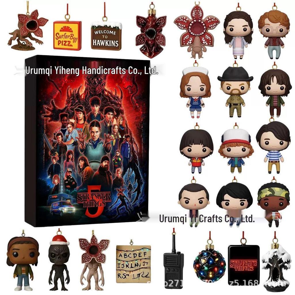 2026 Stranger Things Weihnachts-Countdown Acryl-Anhänger Kalender