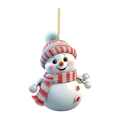 1/3/5Pcs Christmas Decoration Pendant 2D Acrylic Snowman Hanging Xmas Tree Ornament for Home Decor New Year 2026 Party Supplies