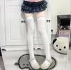 Cute Printed Kaomoji Japanese Cute Sister Socks Spring And Summer Thin Black Silk Subculture Knee Socks Jk Stockings White Silk