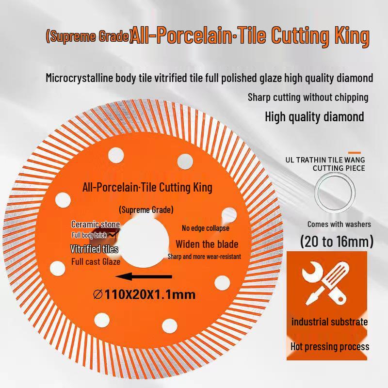 Ultra-Thin All-Porcelain Tile Cutting Disc - No-Chip Ceramic & Marble Saw Blade for Angle Grinders