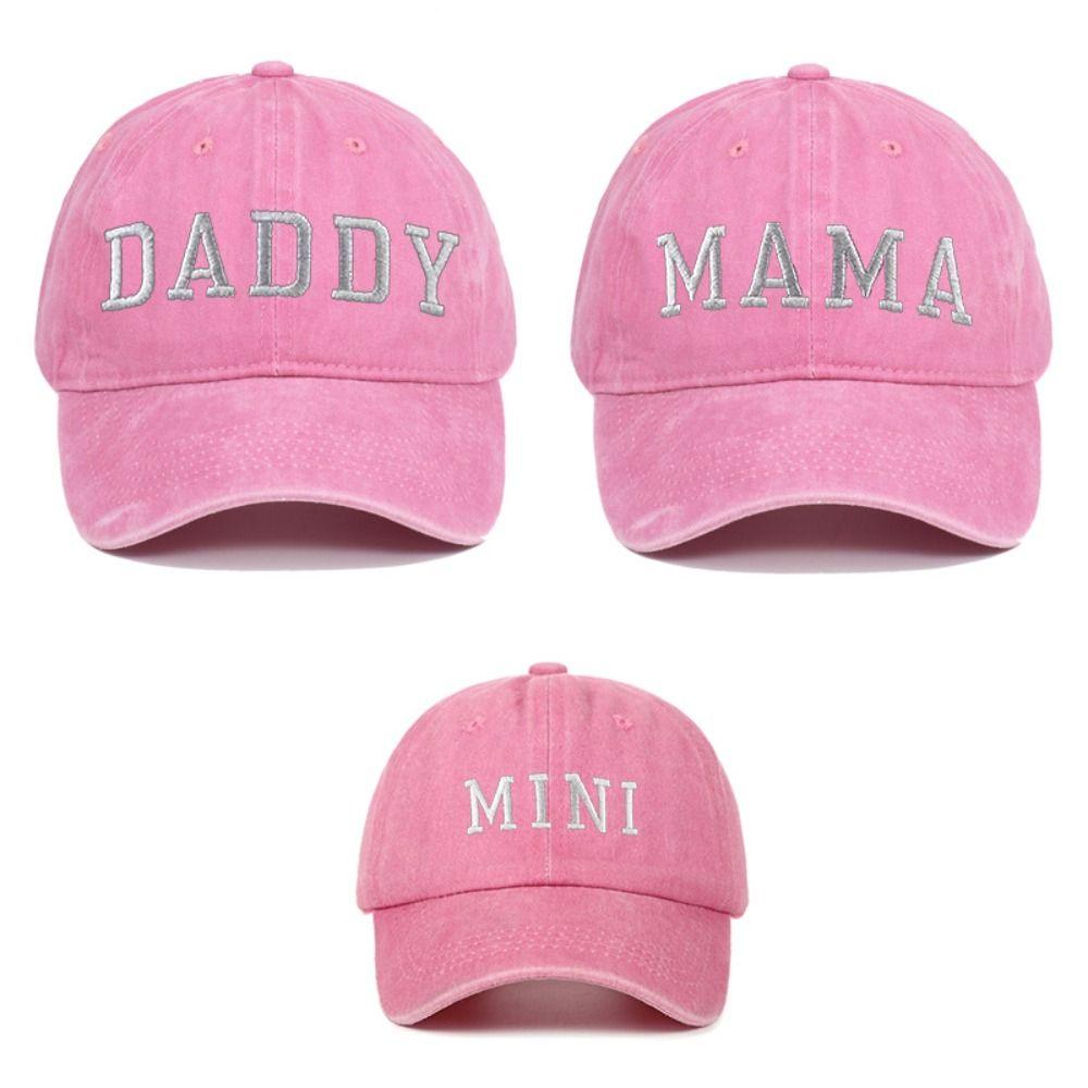 Vintage Daddy Mama Mini Embroidery Caps Washed Cotton Family Matching Baseball Cap Gifts